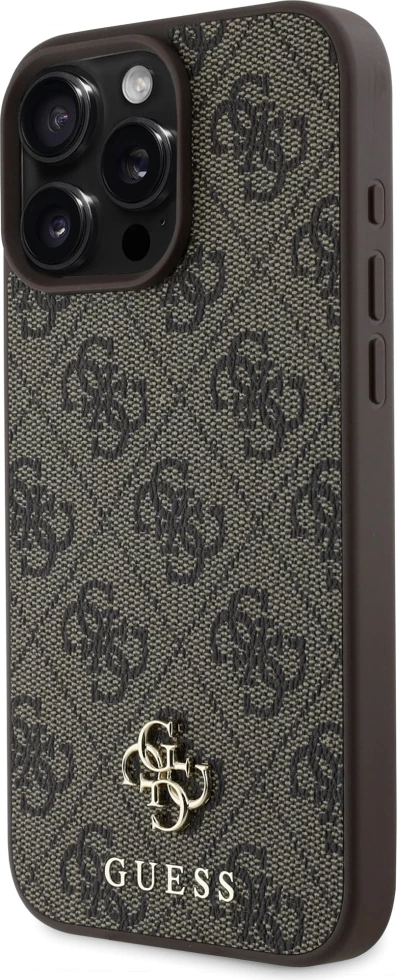 Mbështjellës Guess 4G Small Classic MagSafe për iPhone 16 Pro, Kafe