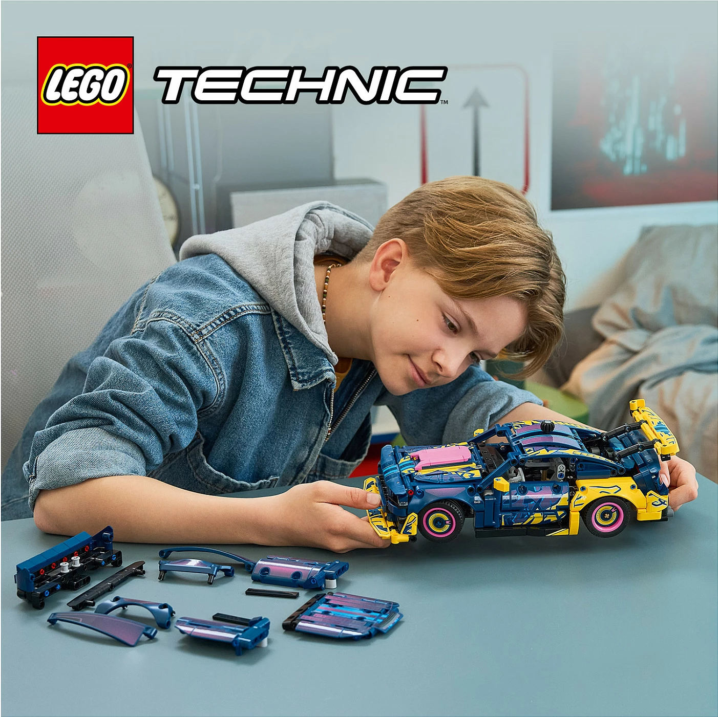 Set ndërtimi LEGO Technic 42236 Custom Garage Ford Mustang GT, 973 pjesë, 10+, shumëngjyrësh