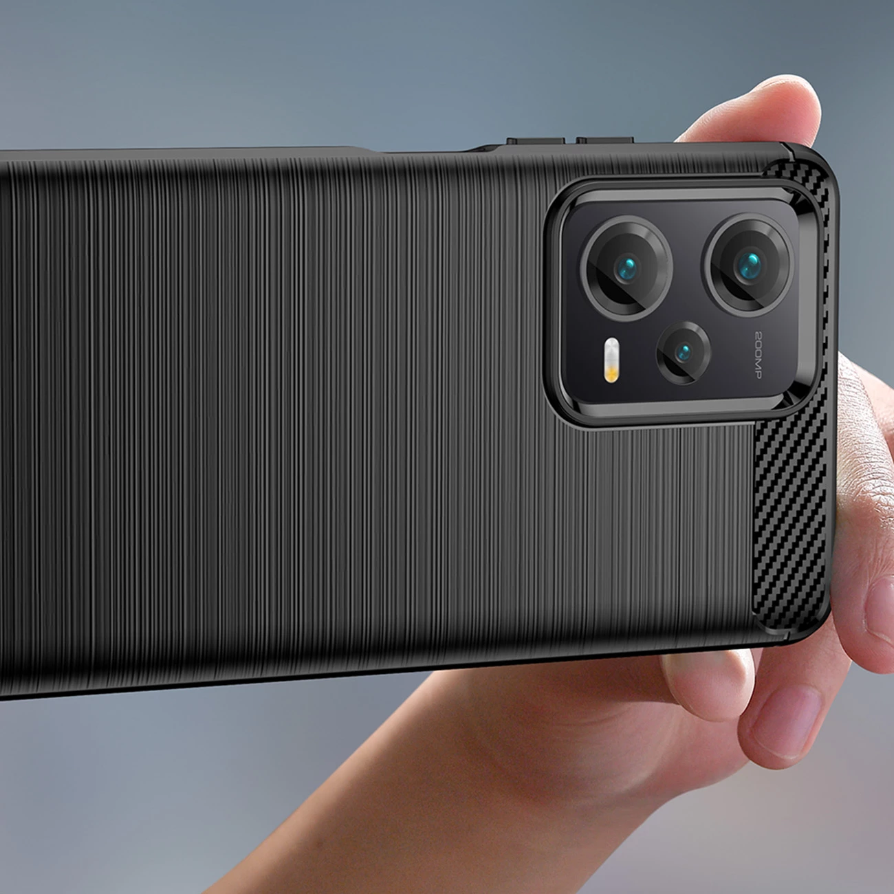 Mbështjellës Hurtel Carbon Case për Xiaomi Redmi Note 12 Pro+, TPU, i zi