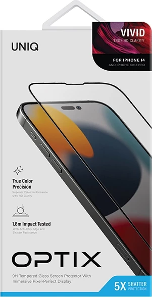 Xham mbrojtës UNIQ Optix Vivid për iPhone 14 / 13 / 13 Pro me aplikator