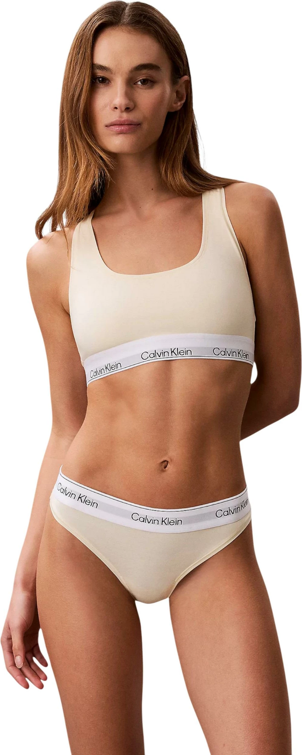 Tanga Calvin Klein Underwear LV00QF8518, për femra, krem [Madhësia: L]