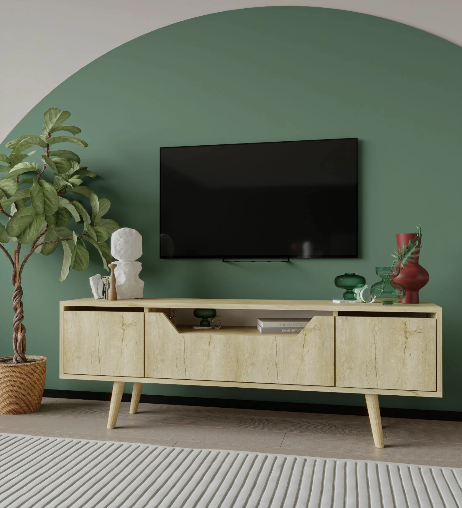 Komodë për TV Skye Decor, Roma 150, ngjyrë lisi Sapphire Oak