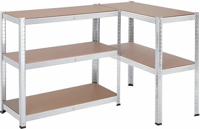 raft metalik magazinimi SONGMICS GLR040E02, 5 nivele, 40 x 90 x 180 cm, kapacitet 875 kg, set 2 copë, argjendtë