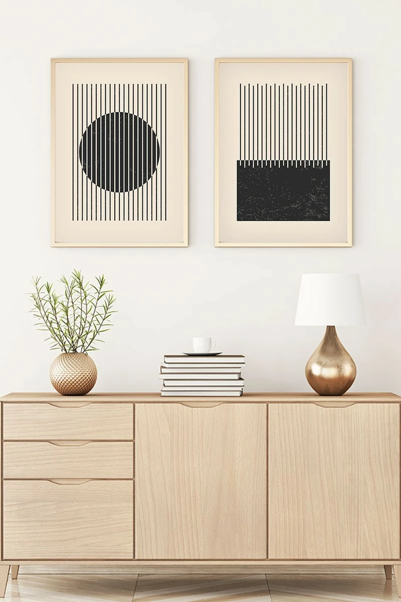 Pikturë dekorative me kornizë, MDF, 2 copë, Wallity, Huhu82, 30x40cm