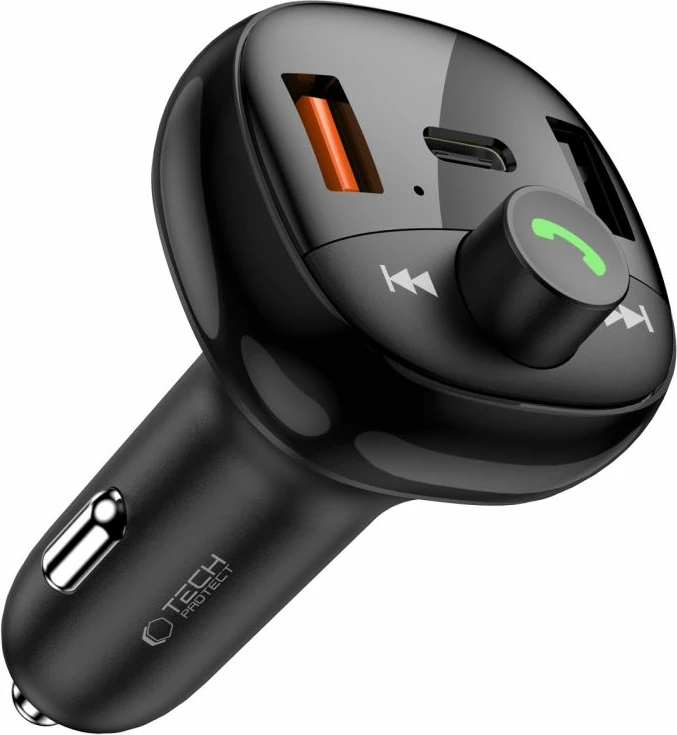 Karikues makine Tech-Protect CC06 me 3 porta, transmetues FM Bluetooth, i zi