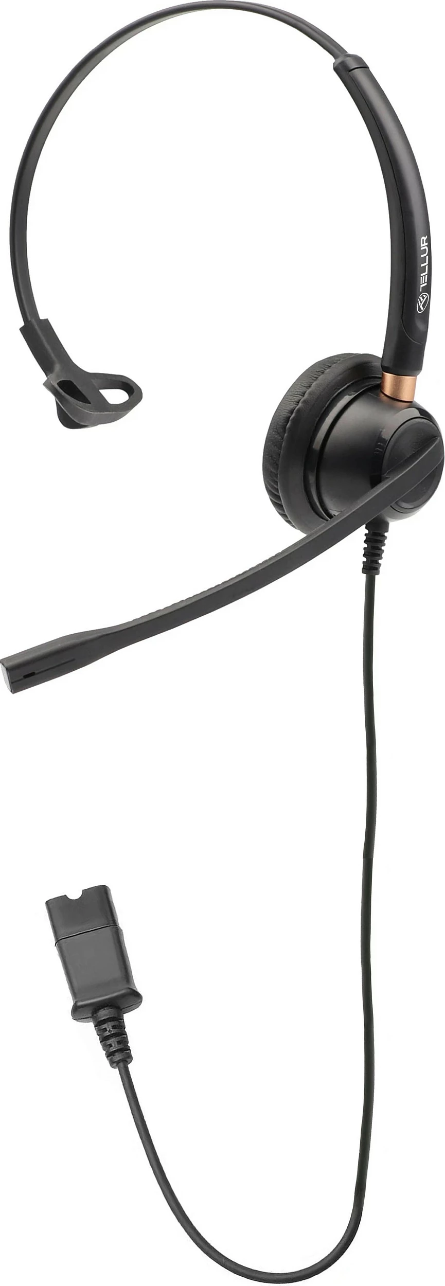 Kufje Tellur Voice 510N, USB, me mikrofon boom, kabllo 2.2m, të zeza