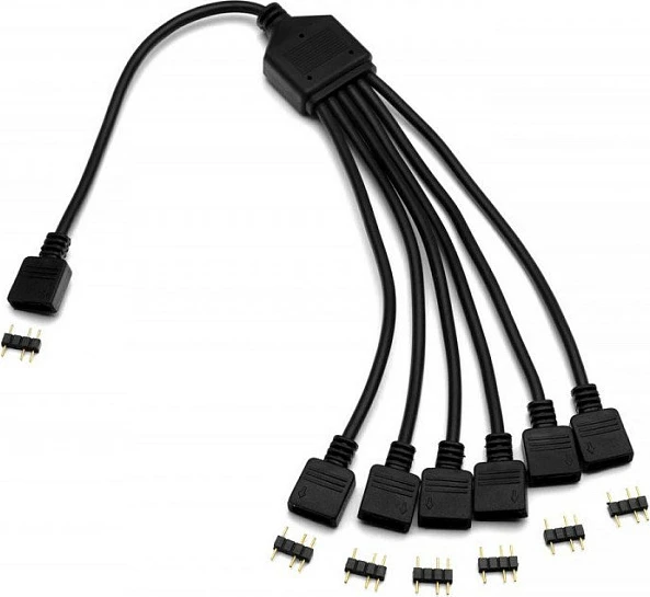 Kabllo splitter D-RGB EK Water Blocks EK-D-RGB, 6 dalje, 3-pin 5V ARGB