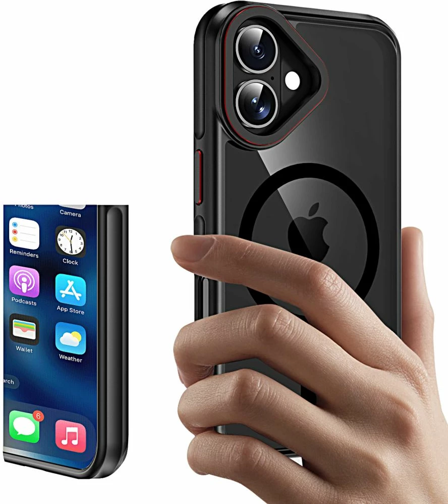 Mbështjellës Tech-Protect MagHybrid MagSafe për iPhone 16, i zi