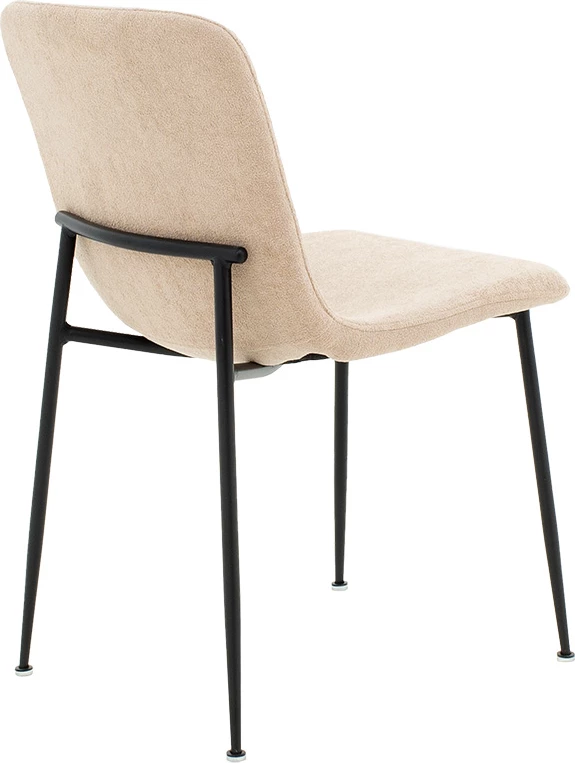 Karrige Gratify, pëlhurë bouclé, këmbë të zeza