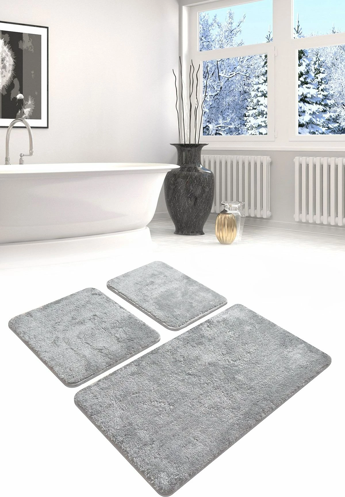 Set tapetesh për banjo akrilik (3 copë), Mijölnir, Havai, ngjyrë gri