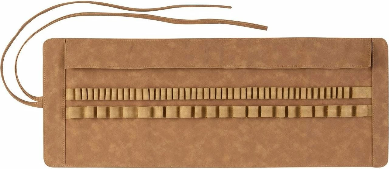 Organizues rrotull për lapsa Faber-Castell Art & Graphic 180010, PU lëkurë, 45 vende, 20x50 cm, bosh, kafe/bezhë, 1 copë