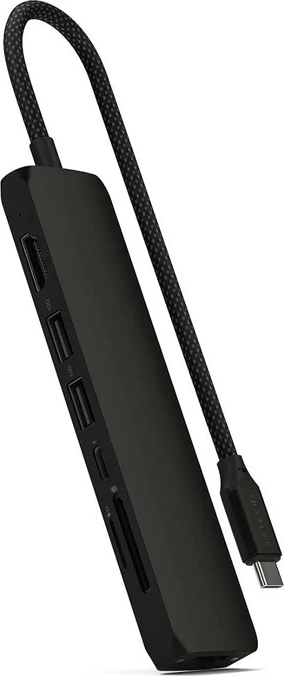 USB-C Hub Satechi ST-P7SK, 7-në-1, HDMI, Ethernet, USB-A/USB-C, i zi