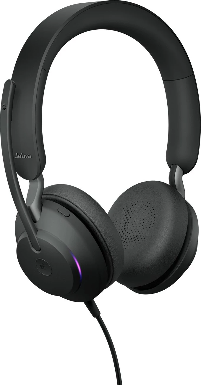 Kufje Jabra Evolve2 40 SE, me kabllo, USB-A/USB-C, për thirrje/muzikë, e zezë