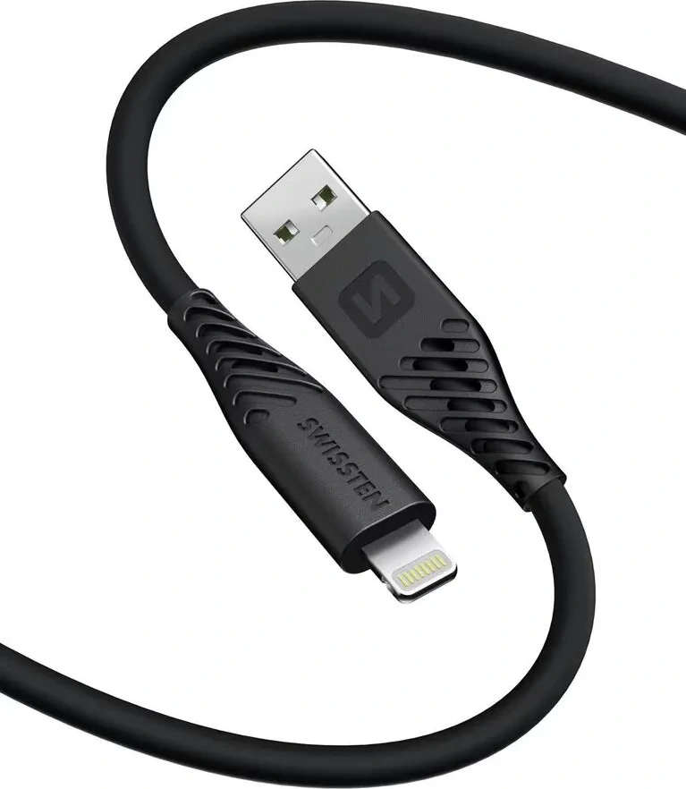 Kabllo karikuese USB në Lightning Swissten, 60W, 1.5m, e zezë