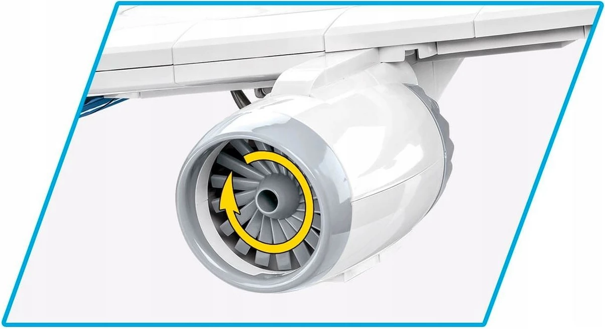 Set blloqesh ndërtimi Cobi Klocki Boeing 787 Dreamliner, 836 pjesë, Blu/Bardhë