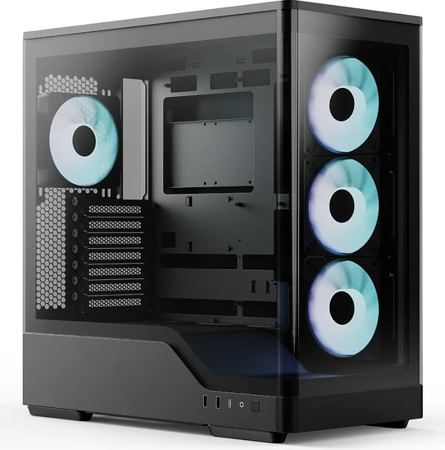 Kasë Aerocool P500A ACCS-P500A-001 Midi Tower, tempered glass, RGB, e zezë
