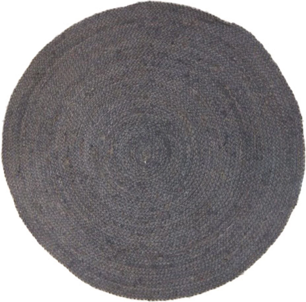 Qilim i rrumbullakët prej jute, ngjyrë kaltër, 120x120cm