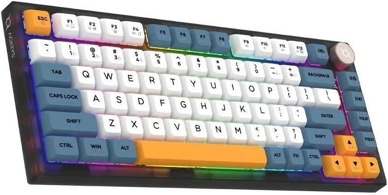 Tastierë gaming Aqirys LIBERTAS, mekanike, RGB, wireless & Bluetooth + me kabllo, e zezë