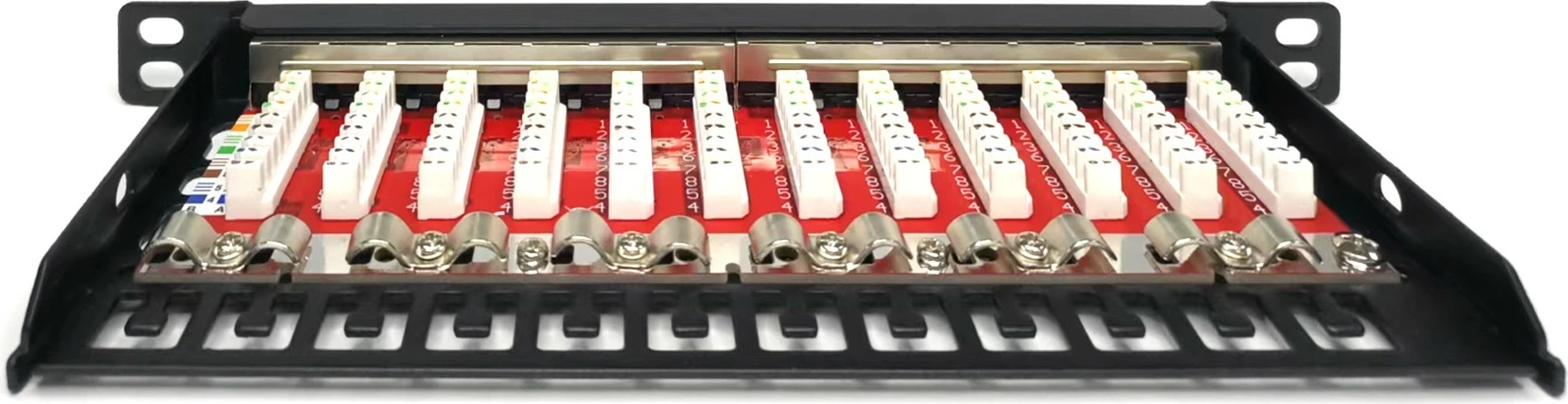 Patch panel Digitus Cat6a 12-portë, 10 inç, i zi