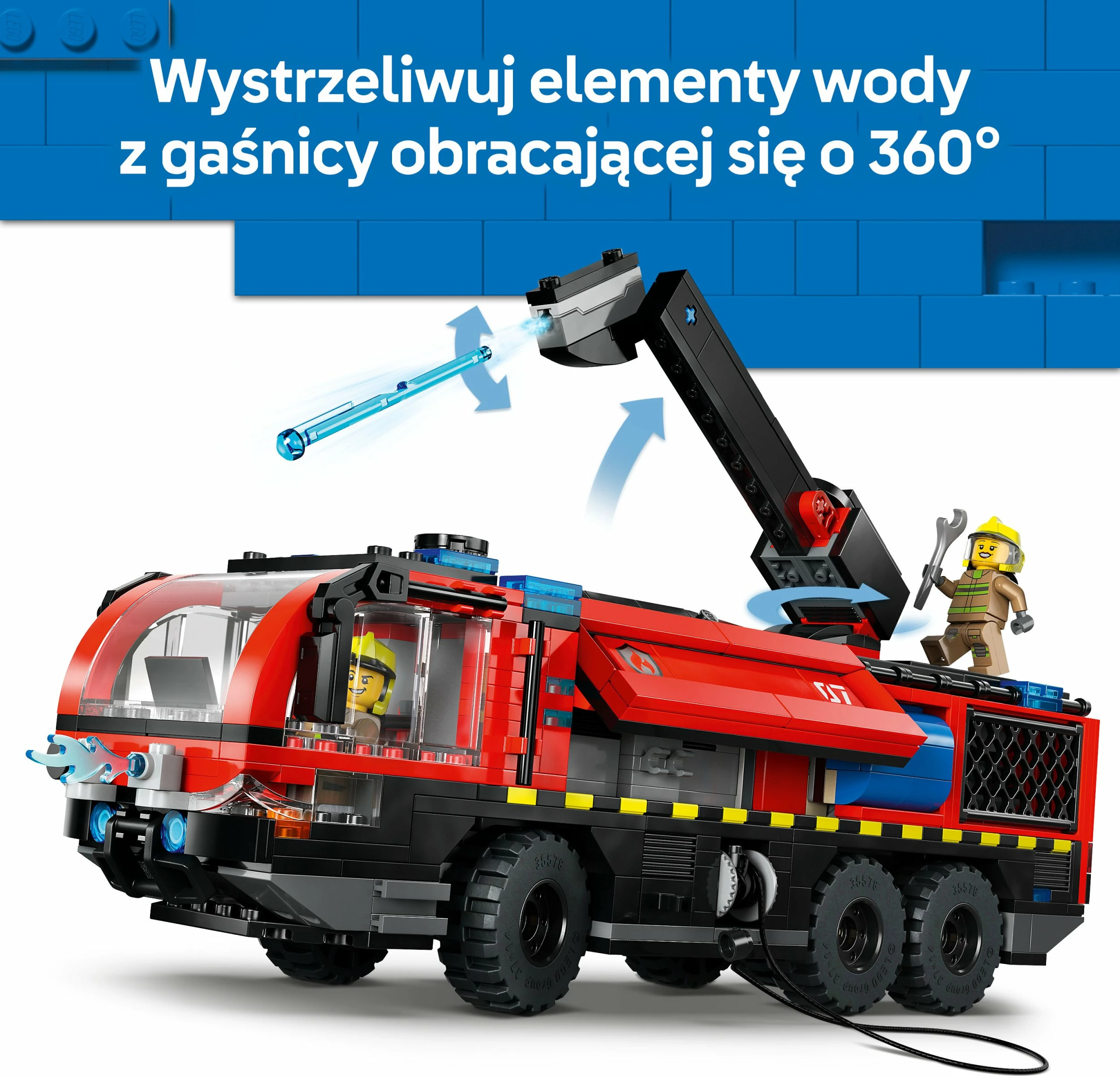 Set LEGO City Airport Fire Truck 60499, 691 copë, i kuq, me 4 minifigura