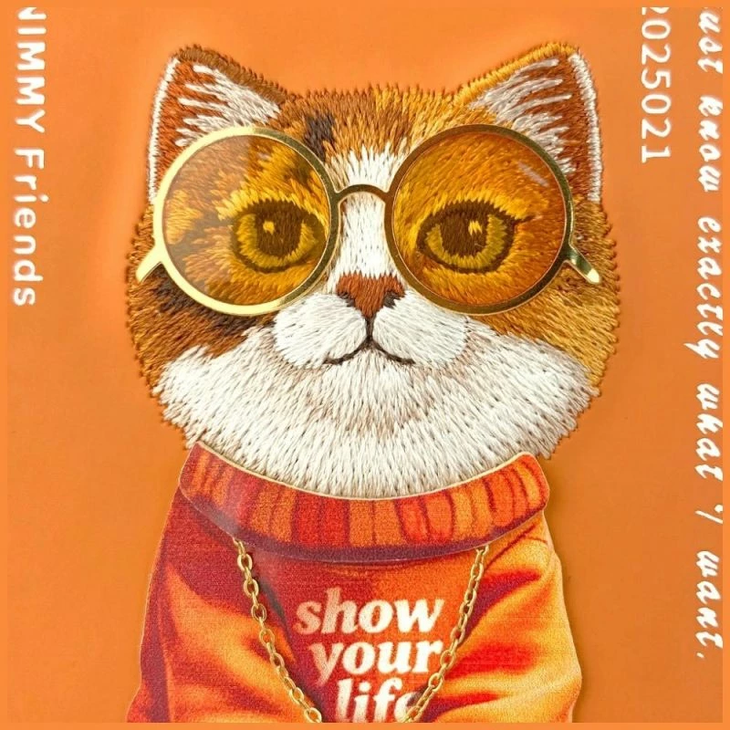Kover iPhone Nimmy Glasses Cool Cat 17 Pro, portokalli