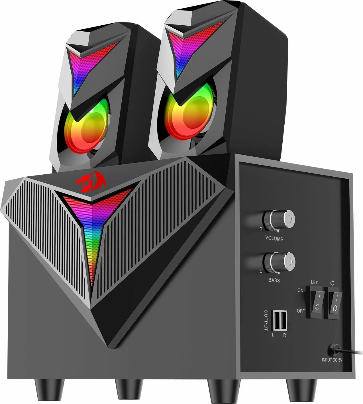 Altoparlantë për kompjuter Redragon Toccata GS700 (RED-GS700) 2.1 11W RMS RGB, të zeza