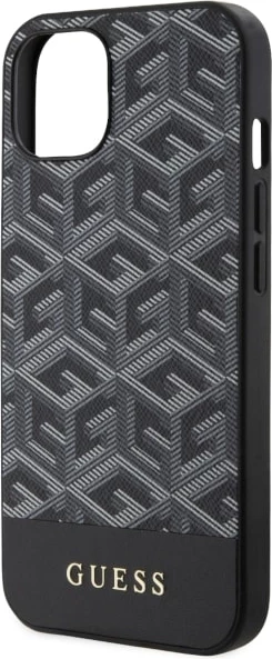 Mbështjellës Guess GUHMP14MHGCFSEK për iPhone 14 Plus 6.7", G Cube Stripes MagSafe, i zi