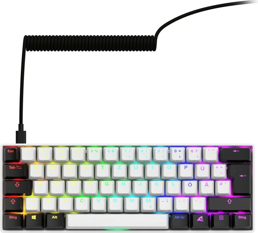 Tastierë gaming Sharkoon Skiller SGK50S4 Gen2, RGB, bardhë-verdhë