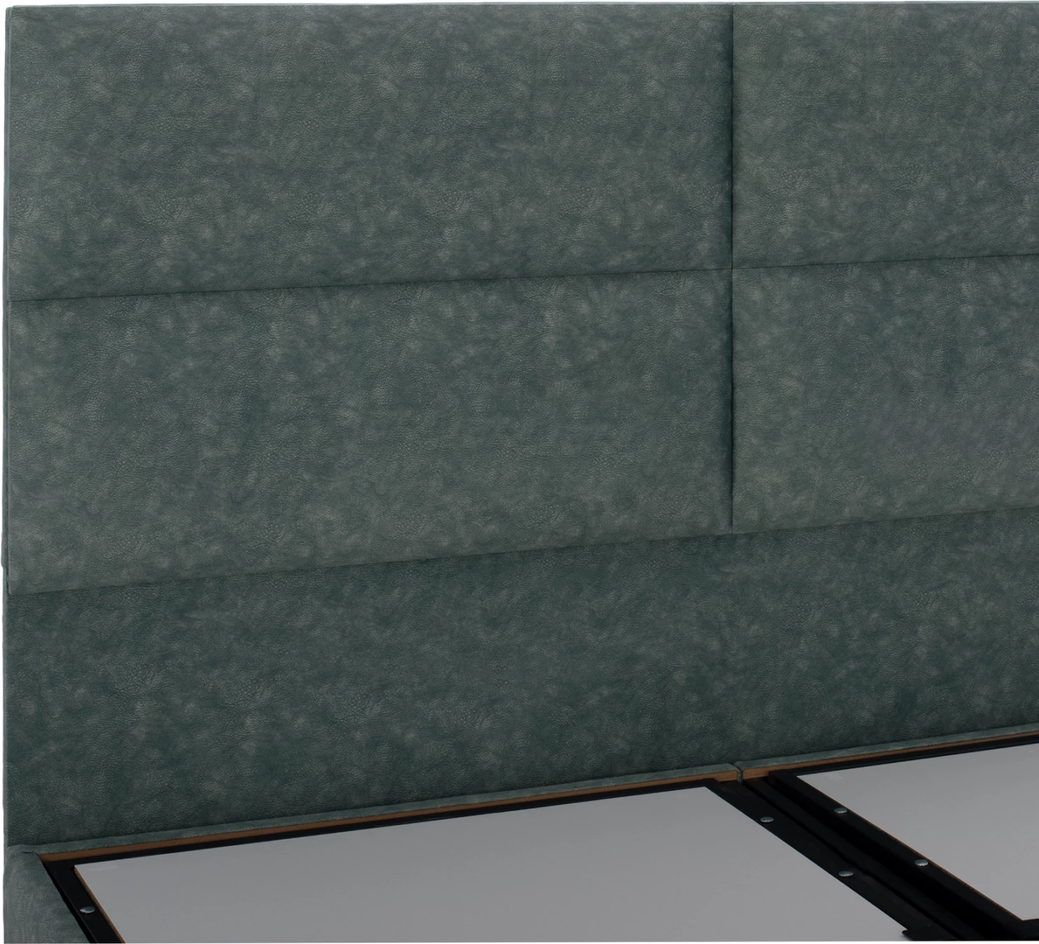 Krevat FH622.07, material lëkure nubuck, ngjyrë e gjelbër, me hapësirë ruajtjeje, 160x200