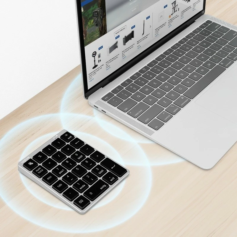 Tastierë numerike pa kabllo LogiLink ID0212, Bluetooth 5.0, 28 taste, USB-C, Argjend