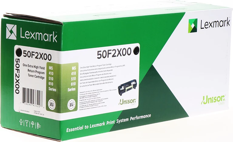 Toner, Lexmark, 50F2X00, kapacitet shumë i lartë 10000 faqe, XXL, e zezë