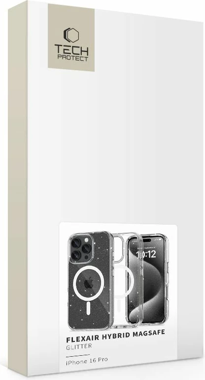 Mbështjellës Tech-Protect FlexAir Hybrid MagSafe për iPhone 16 Pro, Transparent