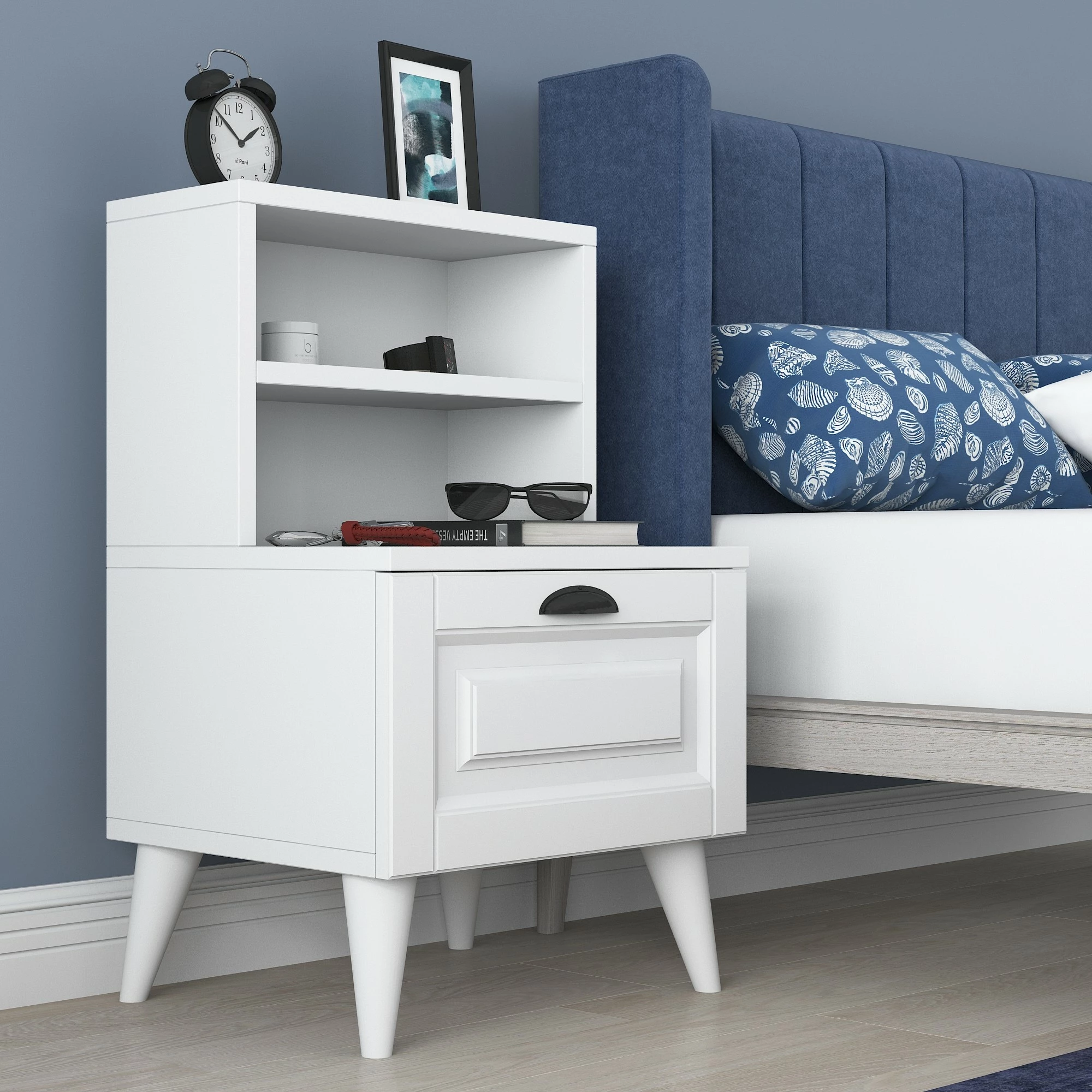 Komodinë natës Hanah Home, BD105 - 2785, e bardhë