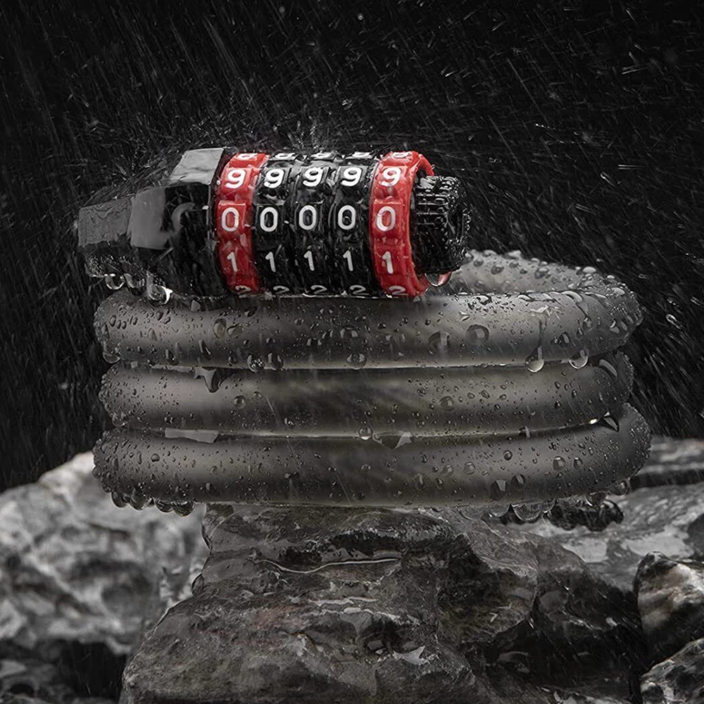 Bravë spirale për biçikletë Rockbros RKS507-1BK, 1.8 m, e zezë