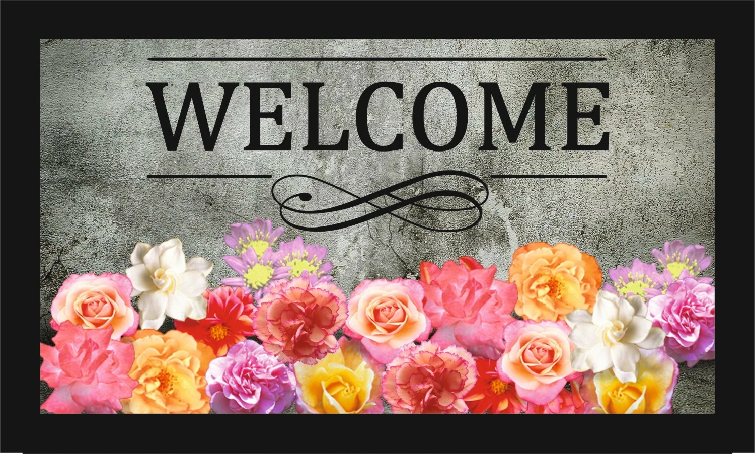 Shilte hyrëse PVC, dizajn me trëndafila shumëngjyrësh, 45x70cm