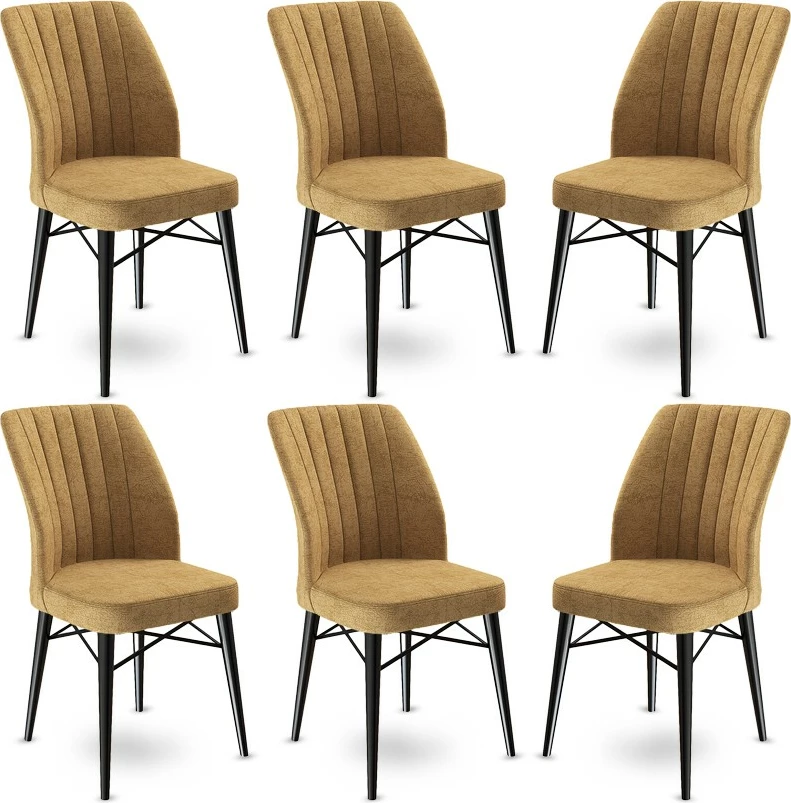 Set karrigesh (6 copë) Hanah Home, Flex, kapuçino, e zezë