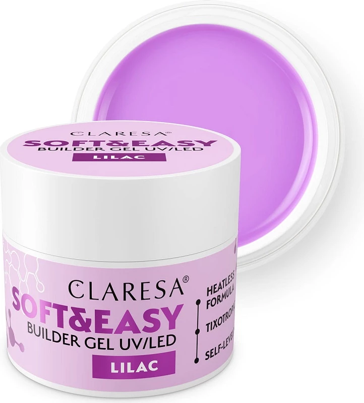 Xhel ndërtues për thonj Claresa Soft&Easy Builder Gel për femra Lilac 90g