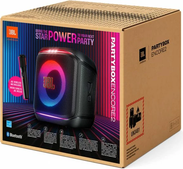 Altoparlant portativ JBL PartyBox Encore 2 100W Bluetooth 5.4 IPX4 me light show, me mikrofon, zi