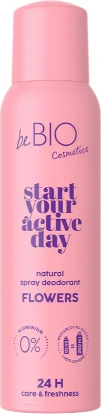 Deodorant spray për femra BeBio Start Your Active Day Flowers, 125ml