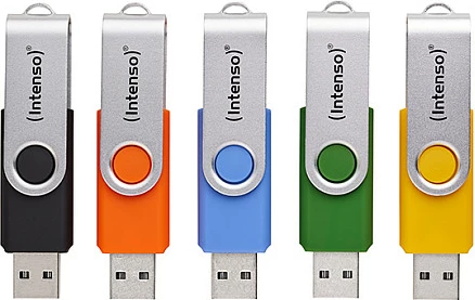 USB Stick Intenso Office Line 16GB, USB 3.2 Gen 1, Multipack x5, multicolor