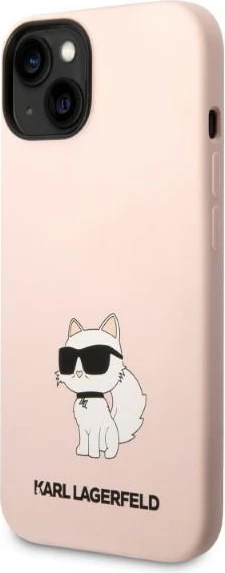 Mbështjellës Karl Lagerfeld KLHCP14MSNCHBCP për iPhone 14 Plus 6.7", silikon, rozë