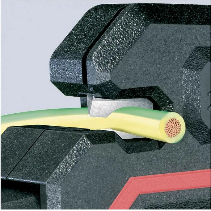 Mjet zhveshës kabllosh Knipex KP-1262180, automatik, me prerës, zi/kuqe