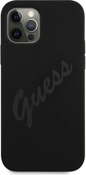 Mbështjellës Guess GUHCP12LLSVSBK për iPhone 12 Pro Max 6.7", silikon, i zi