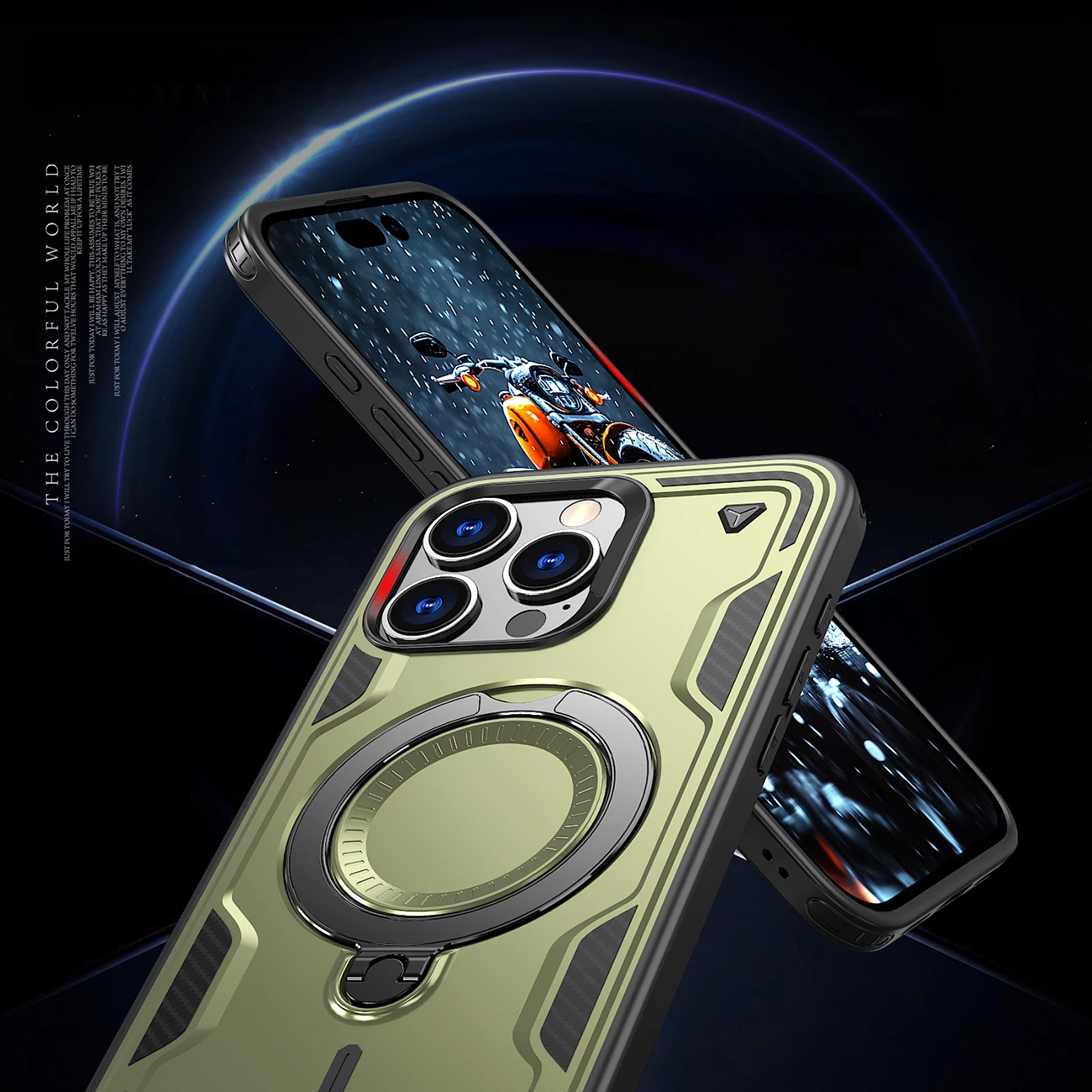 Mbështjellës Hurtel Hybrid Armor Trendy me MagSafe për iPhone 16 Pro, Jeshil