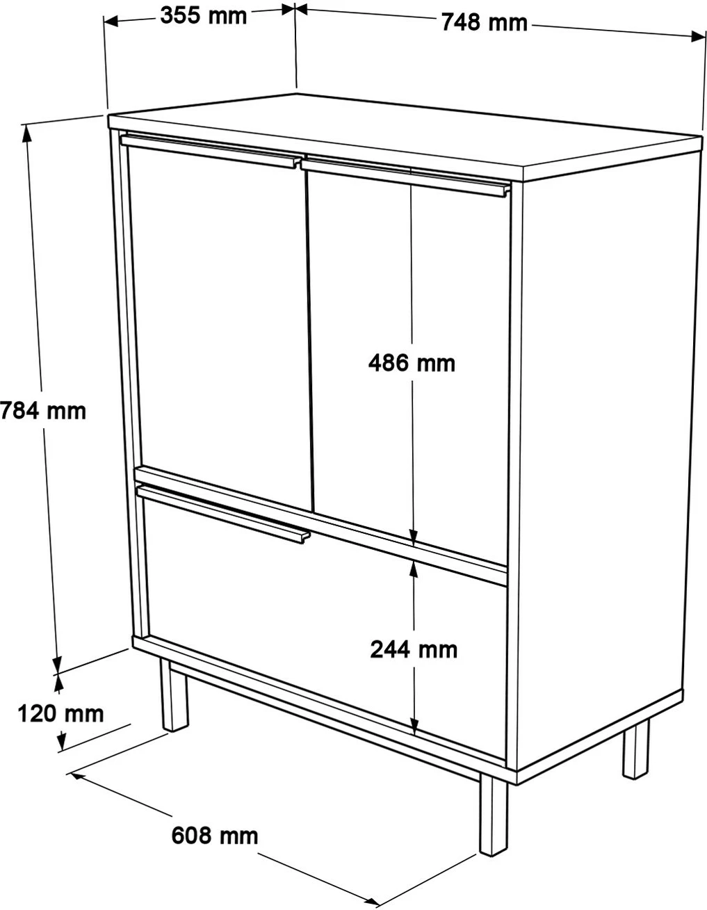 Dollap kuzhine, ngjyrë e bardhë, Skye Decor, On8A-W