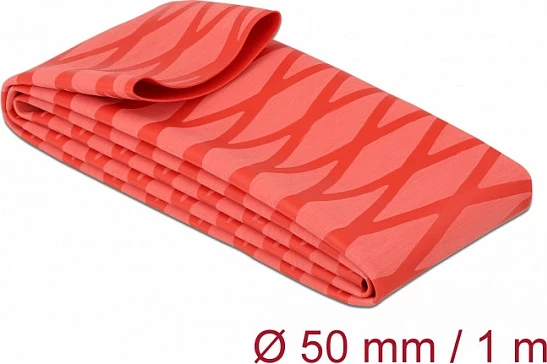 Tub termo-tkurrës DeLOCK X-pattern non-slip, Ø50 mm, 1 m, i kuq