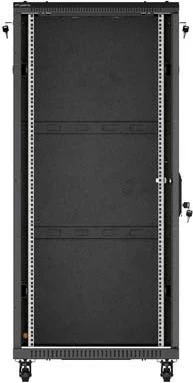 Kabinet rack LANBERG 19" 27U 600x1000mm, derë xhami, i zi