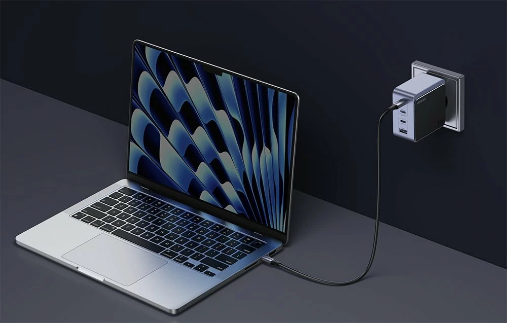 Karikues Ugreen Nexode Air 35043 100W 3x USB-C + 1x USB-A, pa kabllo, gri