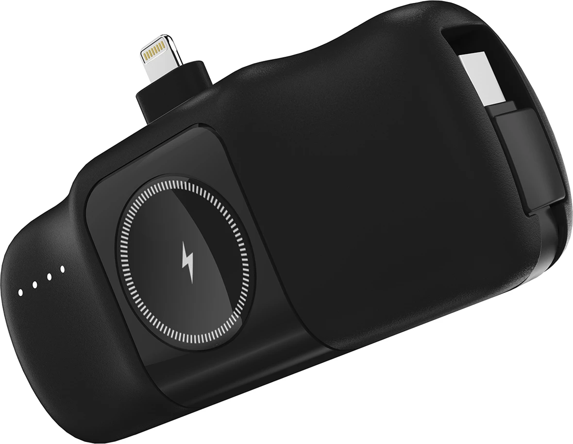 Powerbank Wozinsky WF16-YLS, 5000mAh, 15W, me kabllo USB-C të integruar dhe karikues për Apple Watch, e zezë