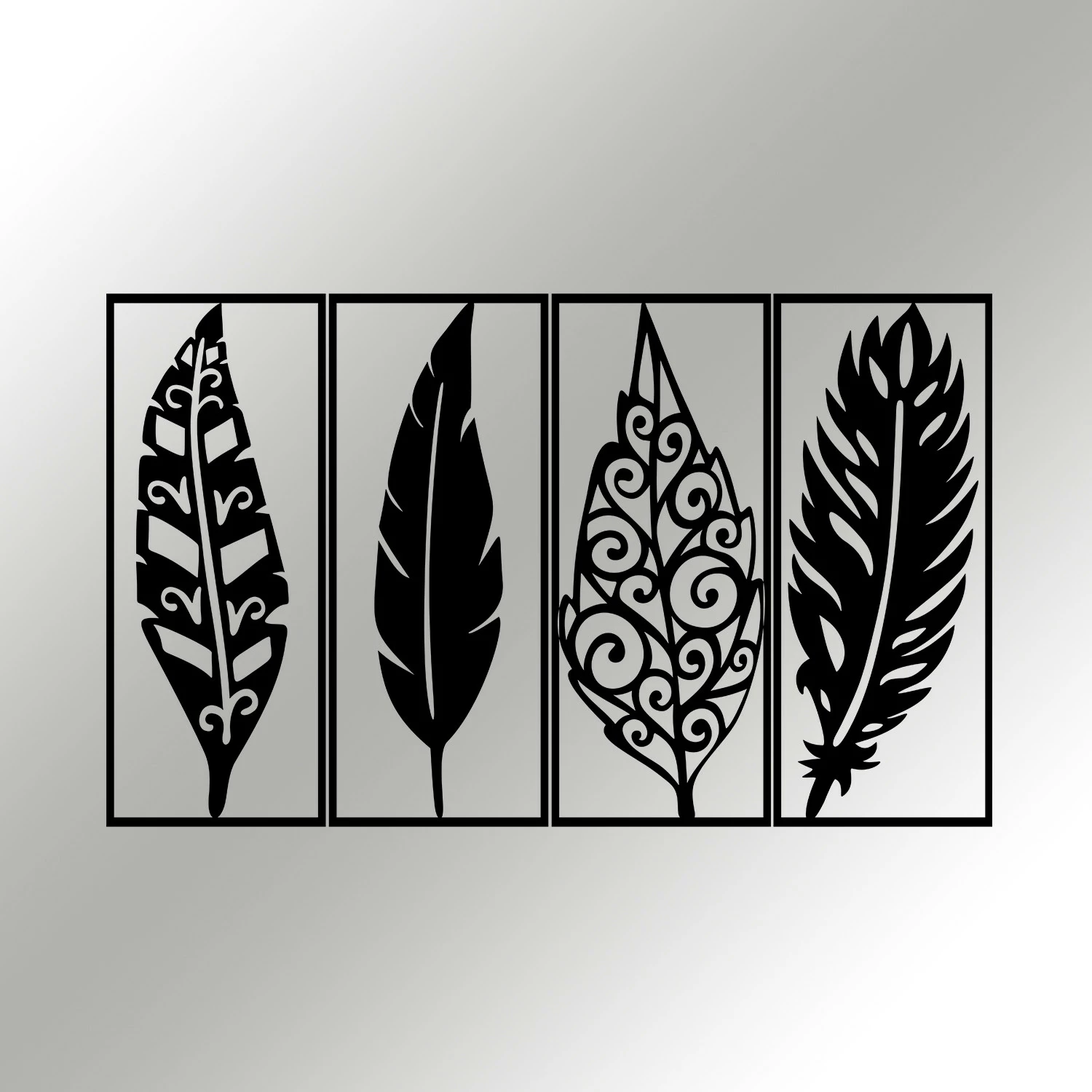Aksesor dekorativ metalik për mur Wallity, Safderun, ngjyrë e zezë, 100x60cm